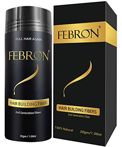 FEBRON Hair Building Fibers – Hair Loss Concealer For Thinning Hair – Giant 30gm Hair Powder Volumizing Based (Medium Brown)