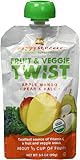 Happy Squeeze Organic Superfoods Fruit & Veggie Twist Apple Mango Pear & Kale 12 Pouches