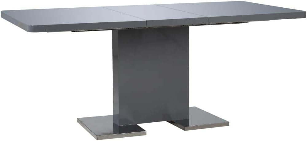 Retrome Extendable Dining Table High Gloss Grey 180x90x76 cm MDF