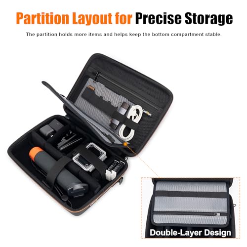 Cwatcun Action Camera Carrying Case for GoPro Hero/DJI Osmo Pocket 3/Action, Waterproof Carrying Case Shoulder Bag, Travel Case for Most Action Camera and Accessories