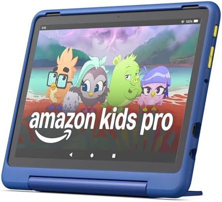 Amazon Fire HD 10 Kids Pro tablet (newest model) ages 6-12. Bright 10.1" HD screen, includes ad-free content, robust parental controls, 13-hr battery and slim case for older kids, 32 GB, Nebula