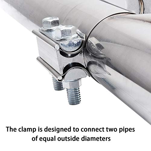 2PCS Exhaust Clamps 4 Inch Butt Joint Exhaust Pipe Muffler Clamp Band Stainless Steel Exhaust System Connection for Cars
