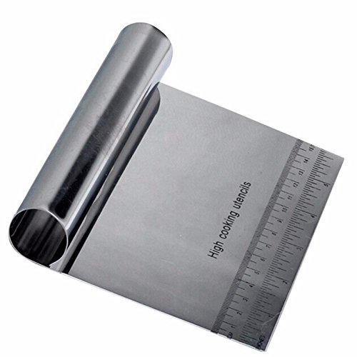 Neaer Stainless Steel Pizza Dough Scraper Cutter Baking Pastry Spatulas Kitchen Flour Cake Pastry Tool Scale Baking Accessories - Thumbnail 2