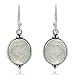 Women’s 925 Oxidized Sterling Silver Oval Gemstone Vintage Dangle Hook Earrings, 1.25