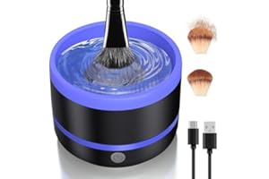 SOGUE Makeup Brush Cleaner Machine,Electric Makeup Brush Cleaner,Automatic Makeup Brush Cleaner Cleanser Tools,USB Cosmetic Brush Cleaning Machine for Liquid Foundation,Contour,Eyeshadow Brushes Blue