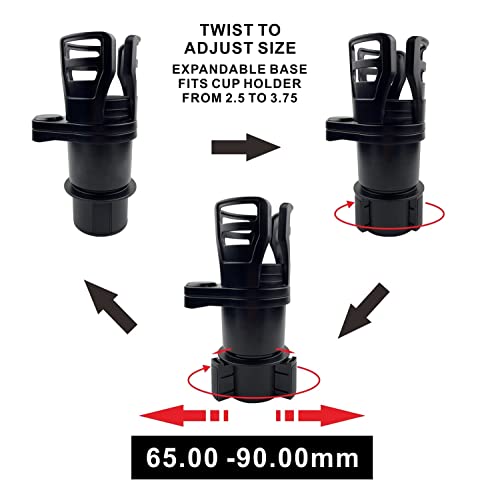 Car Cup Holder Extender，fit Water Bottle 14oz-24 oz and Snack Cups，2 in 1 Multifunctional with Adjustable Base,Adjustable After Inserting, Suitable for Most car Cup Holders