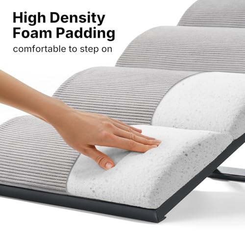 Veehoo Dog Ramp for Small to Large Dog, Foldable Pet Ramp for High Bed Couch, 5 Adjustable Height from 43cm to 59cm, Doggy Steps Cat Stairs with Non-Slip Pad and Metal Frame, Up to 130lbs