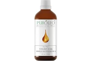 PUROLEO Vitamin E Oil 4 FL Oz/118 ML (Packed in Canada) – Pure Vitamin E Oil for Skin, Hair, and Face. A versatile oil suitab