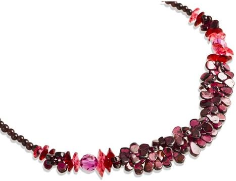 Swarovski Amethyst Crystals Necklace, Classic Vintage Style, Precious Neckwear of the Highest Standard - Red, Janeo Jewellery