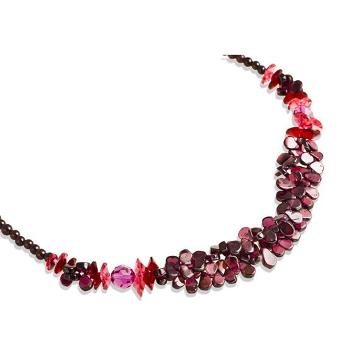Swarovski Amethyst Crystals Necklace, Classic Vintage Style, Precious Neckwear of the Highest Standard - Red, Janeo Jewellery