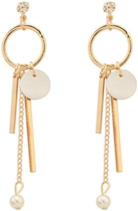 XIEXIE Fashion simple Circle Bar Tassel Drop Earrings Jewelry Women Party Daily Copper 1 pair , gold , one size