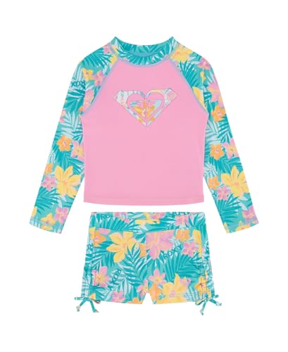 Roxy Baby-Girls 2-Piece Long Sleeve Rashguard Bikini Swim Set, Candy Pink/Pool…