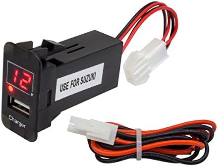 Amazon Usb充電ポート 電圧計 スズキ マツダ 汎用 Led デジタル 充電器 スマホ Iphone Ipad Android ボルトメーター 596 ソケット分配器 車 バイク