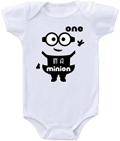 One In a Minion Despicable Me Inspired Parody Baby Bodysuits Onesies Sizes (Newborn- 12 Months) (12 Month)