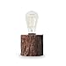 FREE BULB BONUS INCLUDED Industrial Lamp Vintage Edison Bulb with Drift Wood Base - E27/110V/40W Bulb - Adjustable Dimmable Light - Desk Table Lamp Rustic Country Style