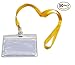 Badge Holder,Shenglong Waterproof Clear Plastic Horizontal Badge Holder with Yellow Lanyard (Pack of 50)