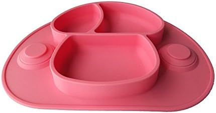 Julie Babies Baby Silicone Placemat, Suction Plates for Toddlers, Babies, Kids and Infants, Baby Food Plate, Non Stick, Dishwasher and Microwave Safe, BPA Free (Pink)