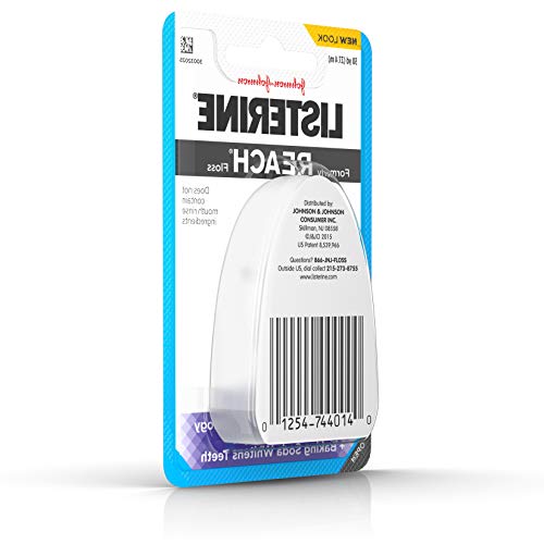 Listerine Healthy White, Interdental Floss with Baking Soda, Oral Care