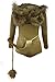 JE Womens Sexy V Neck Halloween Masquerade Cosplay Lion Costume (Large, Gold)