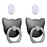 Phone ring holder ,cell phone mount stand 2 Pieces,metal finger grip stand holder ring,car mount for iPhone 6s plus 7 plus, Samsung Galaxy S7 edge HTC Nokia Smartphones Tablet phone ring (Cat Gray)