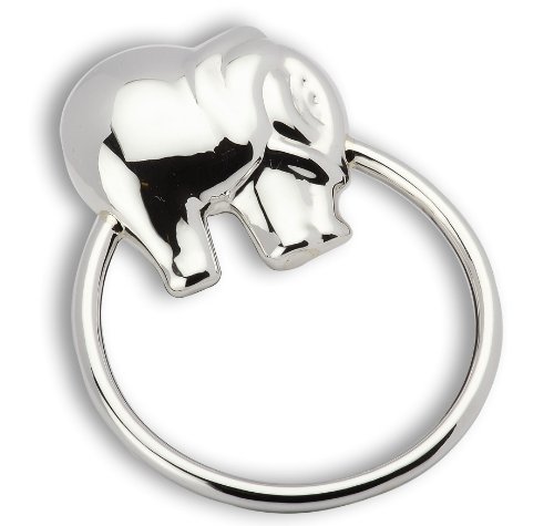 Krysaliis Sterling Silver Baby Rattle, Elephant Ring