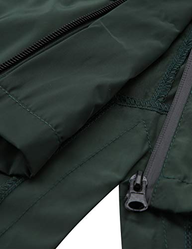 Mavis Laven Women's Rain Jacket Waterproof Light Weight Active Outdoor Raincoat Hooded (Green, Medium) - Thumbnail 3