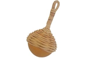 Africa Heartwood Project Single Jingle Caxixi Bottle Cap Shaker - 3" African Woven Basket with Gourd Base, Unique Jingle Sound - Handcrafted African Musical Instrument