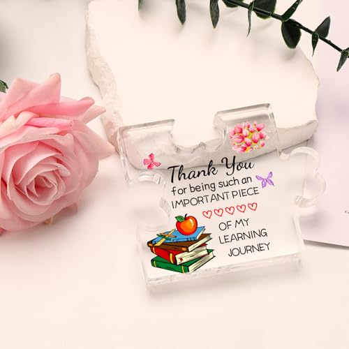 Welsky Teacher Gifts, Teacher Gifts for Women Engraved Acrylic Block, Christmas Birthday Graduation Thank You Gift for Women Teacher, Acrylic Plaque, Room Decor
