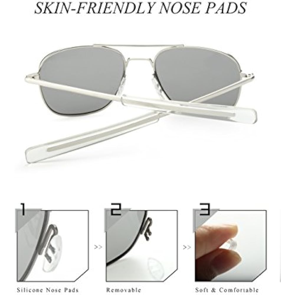 Mens Pilot Aviator Sunglasses Polarized Military Style Temples