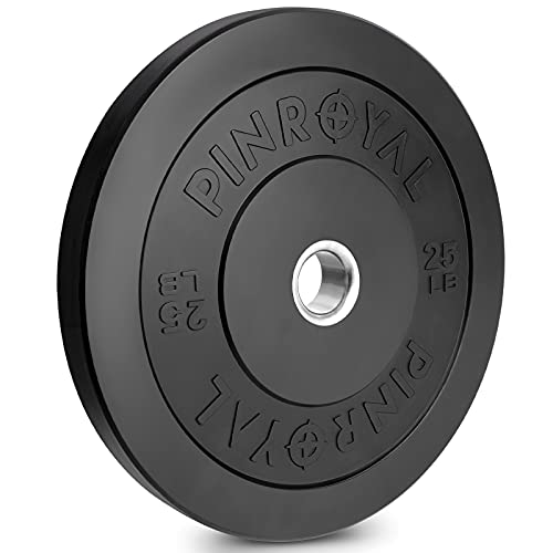 PINROYAL Bumper Plate 25LB, Olympic Weight Plate with 2 inch Stainless