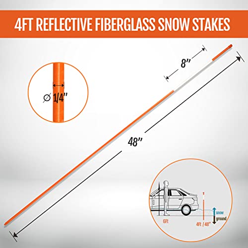 Anley 20 Pack 48" Reflective Driveway Markers, Snow Stakes with