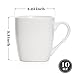 YHY 10 oz Porcelain Mugs, Rounded Square Mouth Mugs for Coffee, Tea, Set of 6, White