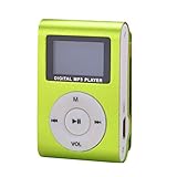 Tzou Green Mini MP3 Player Clip USB FM Radio LCD Screen Support for 32GB Micro SD