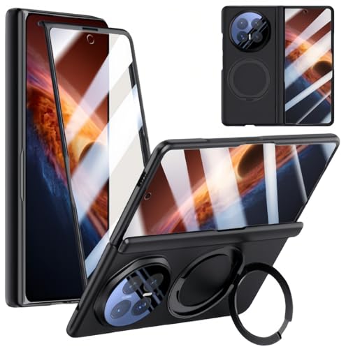 Kequsprk Case for Honor Magic V6 360° Rotating Magnetic Ring Kickstand,Blac | Phone Case for Honor Magic V6 Lightweight, Ultra-Thin with Built-in Screen Protector, Lens and Hinge Protection