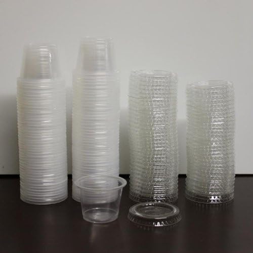 Best Quality Dart Brand Made in USA 1 Ounce Jello Shot Plastic Glasses - Cups with Lids Pack of 500