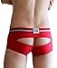 sandbank Men's Sexy Lingerie Bulge Pouch Open Crotchless Boxer Briefs Underwear (US L = Asian Tag 2XL, 4 Pack-Mix Color#1)