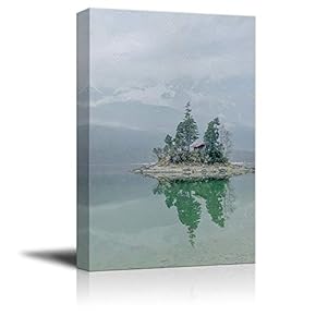 Canvas Wall Art for Living Room,Bedroom Home Artwork Paintings A Clear Calm Lake Ready to Hang - 12x18 inches