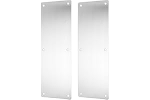 2 Pcs Door Kick Plate Stainless Steel Door Push Plate, Metal Door Plate With Screws Kick Plate For Exterior Door For Any Swin