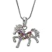 SoulBreezeCollection Multicolor Horse Necklace Pony Mustang Animal Pendant Charm Ladies Women (Multi-Color)