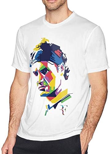 YYonet Mens Classic Roger Federer Tee White