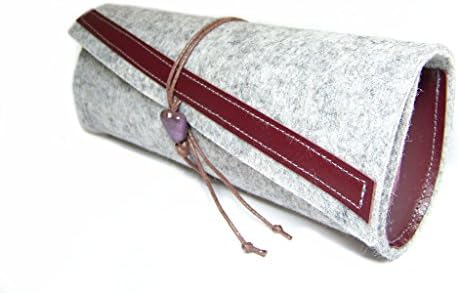 Eyeglass case leather, wool felt, spectacles for distance glasses, reading glasses, bifocals, sunglasses