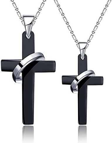 Black Cross Necklaces Made of Titanium Steel Women's Fashion and Men's Fashion Necklace Pendant