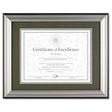 DAX Photo Frame, Easel Back, Desk/Wall, Wood, 11 x 14 Inches, Charcoal/Nickel-Tone (N15783ST)