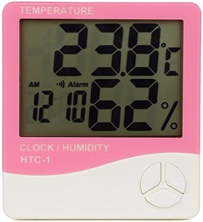 TopEUR Digital LCD Temperature Humidity Meter Electronic Indoor Hygrometer Thermometer Monitor for Home Kitchen Greenhouse with Accurate Readings - Pink