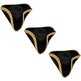 Colonial Style Tricorn Hat - Revolutionary War Deluxe Hats (3 Pack)