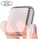 [2 Pack] Expboo Compatible with Apple Watch Screen Protector for Series 2 and Series 3 [66mm] Soft Transparent TPU All-Around Cover Protective SmartWatch Case