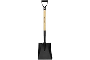 KOLEIYA Flat Shovel,Transfer Shovel with D Handel and Heavy Duty Square Head for Landscaping,Gardening,Construction,Snow Shoveling and Yard Work,41-Inch,Metal+Wooden