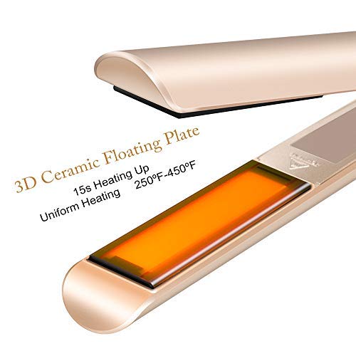 Glätteisen Glätten und Locken 2 in 1 Haarglätter Einstellbare Temperatur Profi Salon Ionen 3D Keramik Schwimmplatten zum Glätten und Styling Locken alle Haartypen