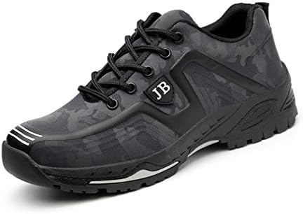 Mens Steel Toe Cap Safety Trainers,Work Shoes Ladies Composite Sneakers Flyknit Outdoor Lightweight Breathable Camo Black 3.5-10