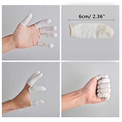Finger Cots Medium Latex Free Finger Cot Disposable Anti Static Rubber Fingertips Protective Finger Gloves 600 Pcs - Thumbnail 5